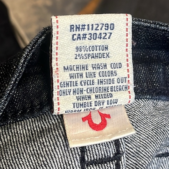 Vintage true religion made USA size 27 straight dark deep blue y2K jeans… - Picture 13 of 15